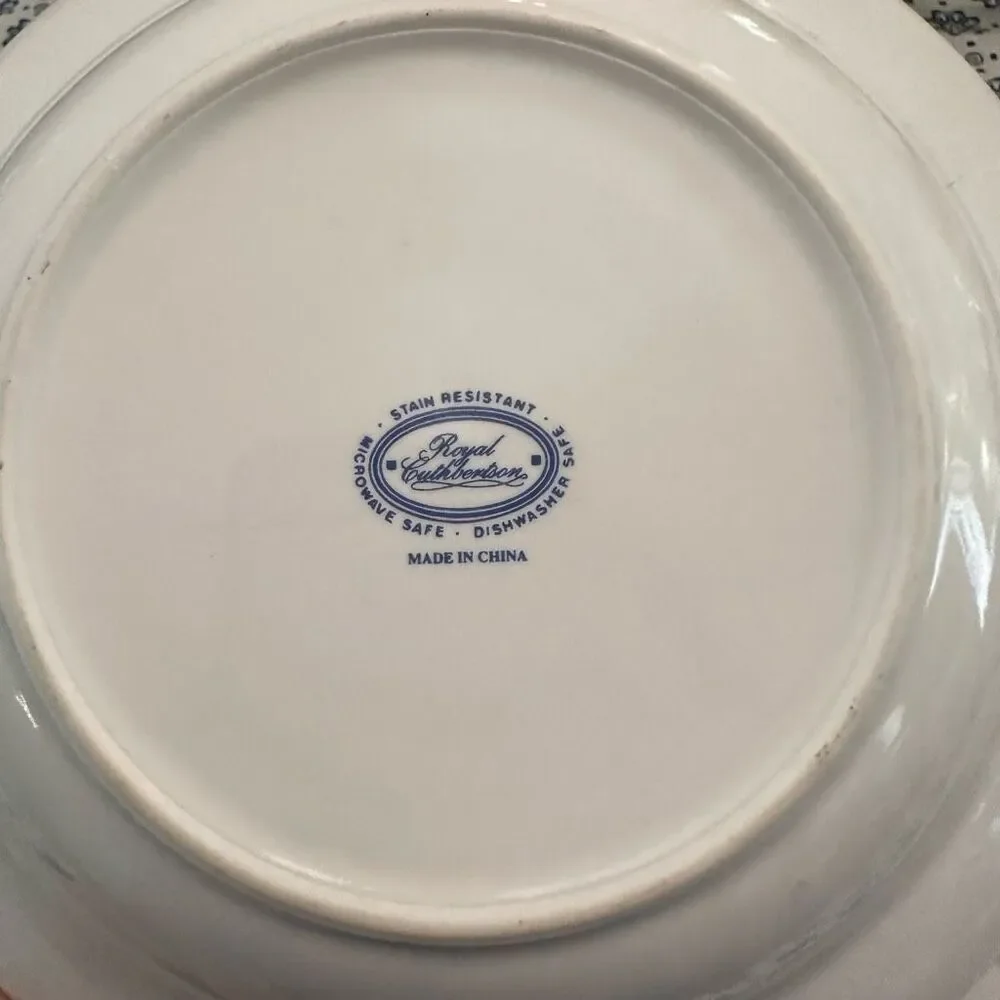 Royal Cuthbertson Vintage Blue‎ Willow Pattern Set of 4 Cereal Soup Bowl NEW